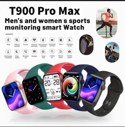 Black T900 pro max Smart Watch with Charging Cable