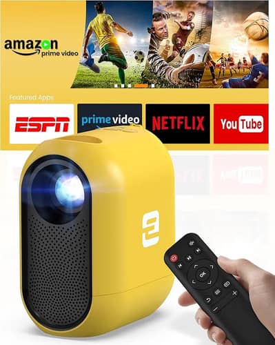 Etoe D1 Evo Android Projector 200 ANSI Built-in Cast Excellent Picture