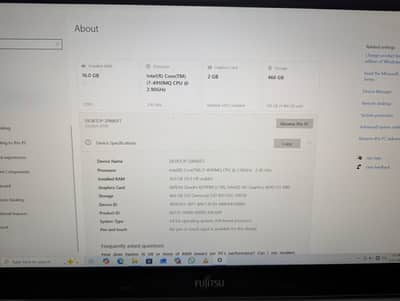 Fujitsu core i7 4th generation
