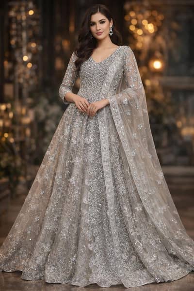 peach dusky reception dress