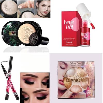 premium makeup set with face powder eyeliner and highli
