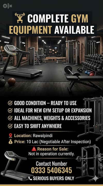 Gym for Sale / All Gym Equipents For sale / Gym for sale in Rawalpindi