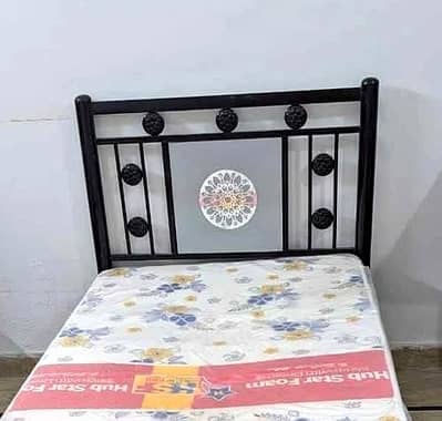 SINGLE BED / IRON BED WITH MATTRESS (FOAM)