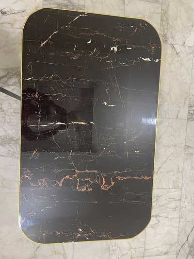 Turkish Premium Black Marble-Top Coffee Table | Luxury Design