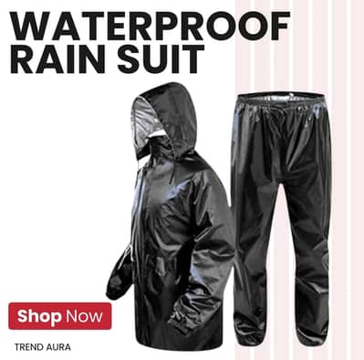 Waterproof Parachute Rain Suit Black