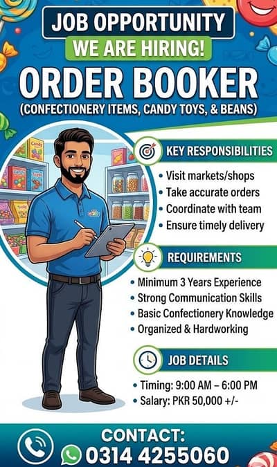 Experience Order Booker Required | Order Booker Jobs | Urgent Hiring