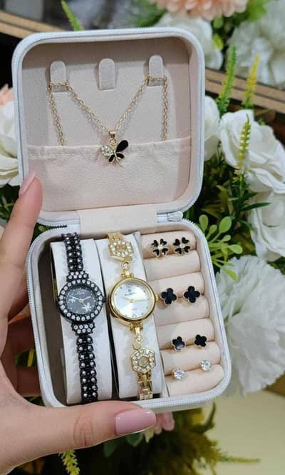 Girls Diamond Watch Set 