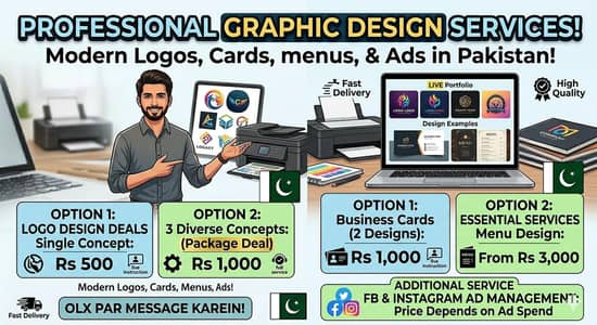 Professional Graphic Design Services – Logo, Business Card & Menu