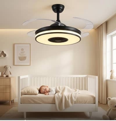 Noiseless invisible Celling Fan  Bluetooth speaker and LED Lights
