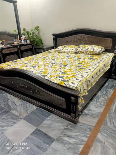 Double bed paint wala  with side table and dressing