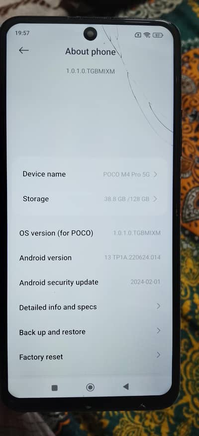 Xiaomi poco m4 pro 5g  8/128  pta approval single sim