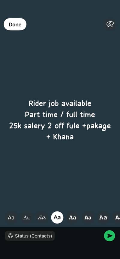 Rider job available taramri hostel city
