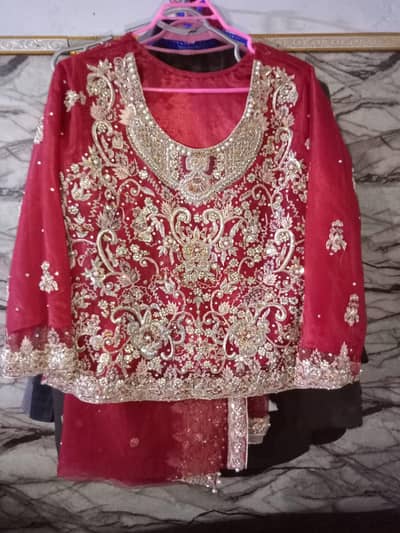 bridal lehnga pure net heavey decent work