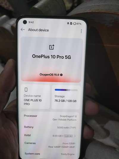 one plus 10pro 8/128 no Dot no shade water resistant single sim
