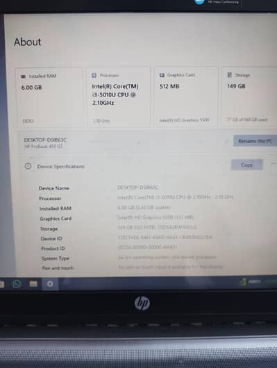 HP ProBook 450 G2 i3 5th Gen