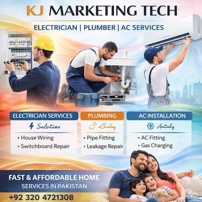 lahore ac installation, plumber Services, electrician/water tank clean