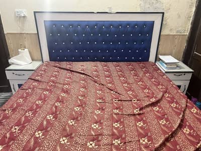 King Size Bed with Two Side Tables Urgently Sale - only 3 years old