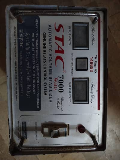 STAC 7000 Watts Heavy Duty Voltage Stabilizer - 100% Pure Copper