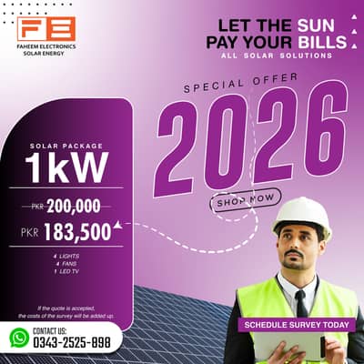 Solar Panels, Solar Inverters, Solar System 1kW upto MWs