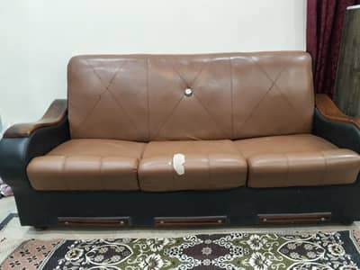 used sofa set (rexine)