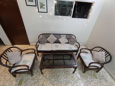 Wooden 5 Seater Sofa Set