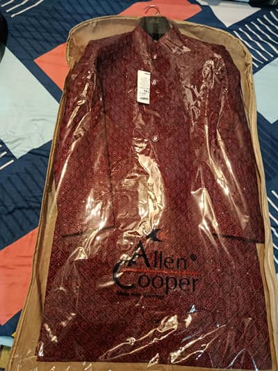 Maroon Sherwani – Size 34 | Excellent Condition | Wedding Wear