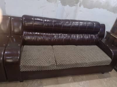 6 Seater Sofa Set with Solid Wood and Interior