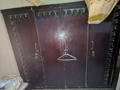 Lasani Wood Almari – 4 Door Strong Wardrobe for Sale (Malir)