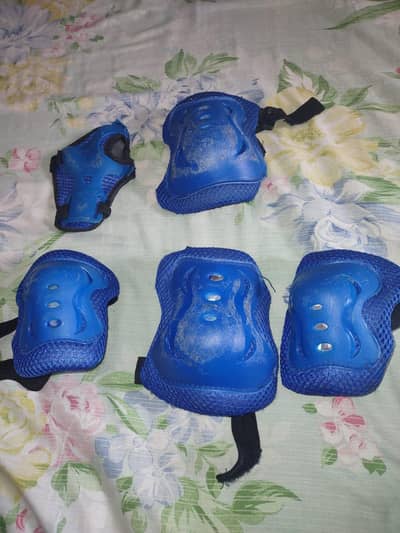 bicycle and skates knee and elbow pads