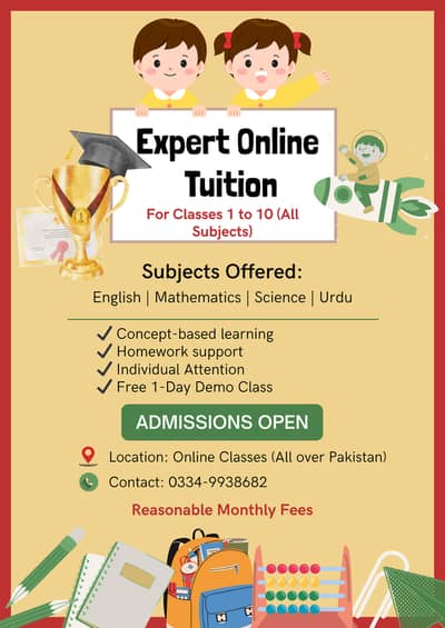 Expert Online Tuition for Classes 1 to 10 - All Subjects