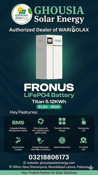 Fronus \ Solax 24 volt 100ah, 51 volt 100ah and 48 volt 300ah