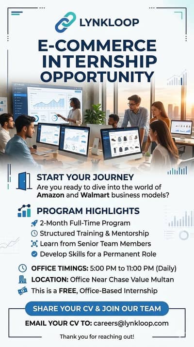E-Commerce Internship at LynkLoop (Multan)