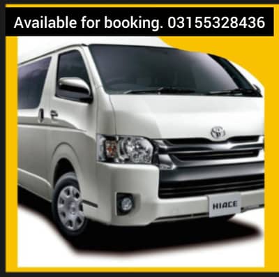 Hiace buxa available for Rent booking everywhere