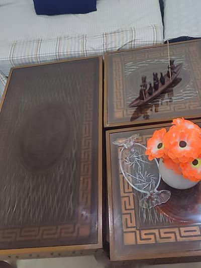 Center table and 2 side tables