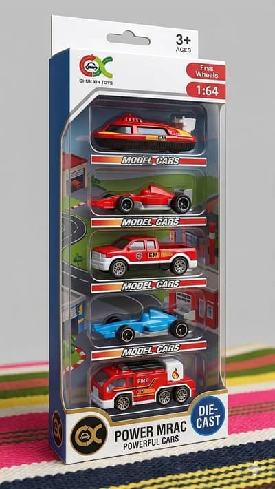 Metal cars best quality 5 pieces car different shapes and colors