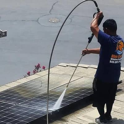 solar panels washing