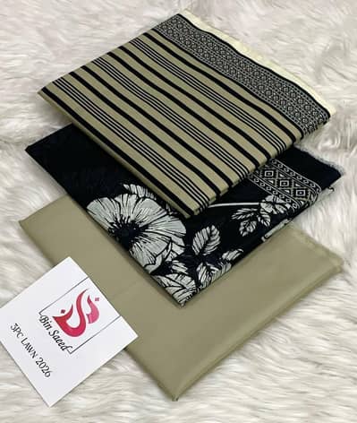 Bin Saeed original lawn collection 2026 3pc suit