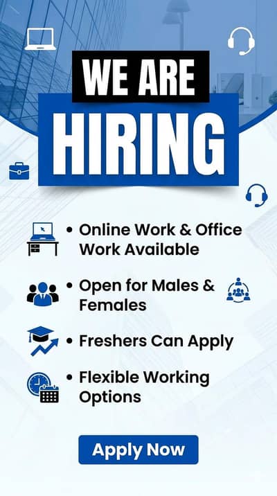 Part time full time office and online work available
