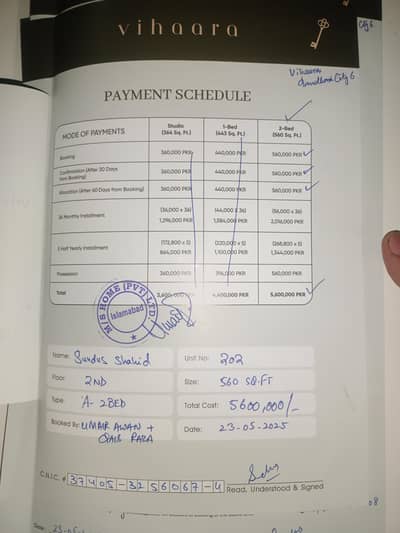 Flat on installment in mumtaz city