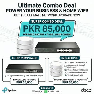 TP-Link Deco X50 PoE + TL-SG1218MP Switch Combo Deal