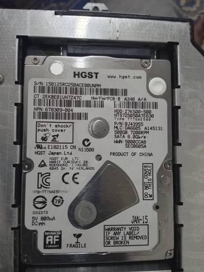 500 GB HDD & 128 GB SSD for laptops