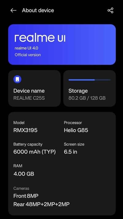 Realme C25s 4/128 GB %