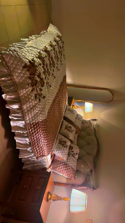 urgent sell bed set mirror lamps sofa