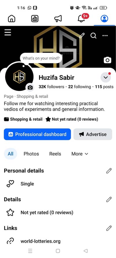 Facebook page for sell