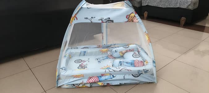 super soft baby bed set with mosquito net