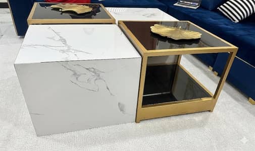 Modern Black Marble Center Table for sale