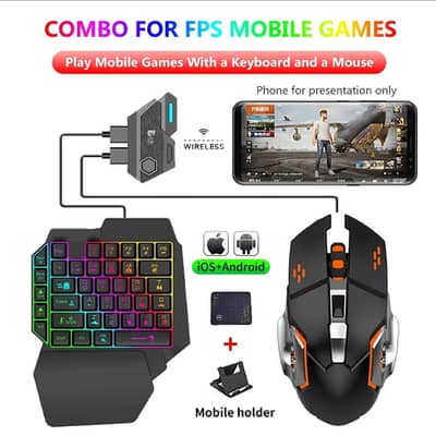 5 in 1 combo gaming keyboard and mouse for smartphones Pubg gaming