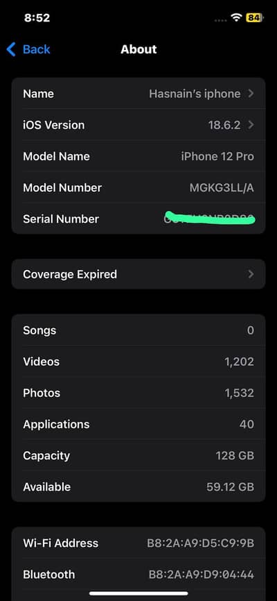 i phine 12 pro BH 82 128 Gb
