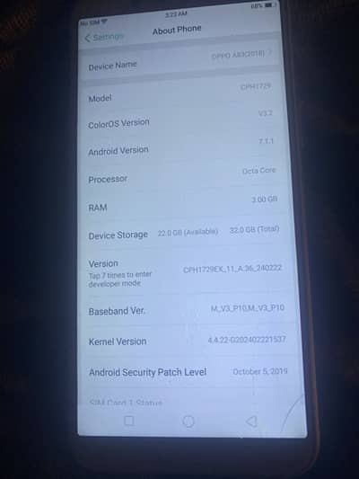 oppo a83 3/32 non pta