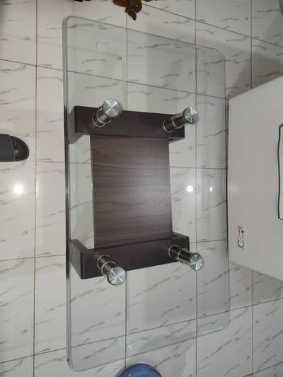 Double layer glass center fully table